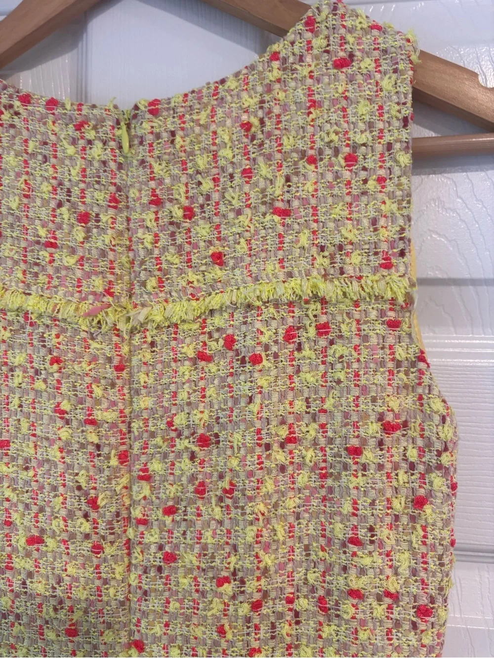 J.Crew Collection yellow neon tweed sleeveless dress size 00